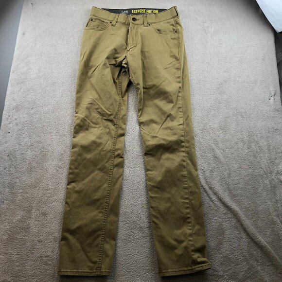 Lee Mens Pants Size 29x32 Hemmed Extreme Motion Khaki Casual Straight Tapered Po - Picture 12 of 13